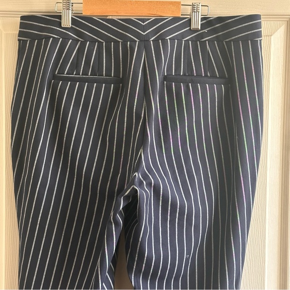 Ann Taylor Navy Striped Kate Fit Pants Women’s Size 12 Tall - Picture 5 of 8